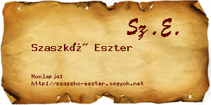 Szaszkó Eszter névjegykártya