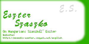 eszter szaszko business card